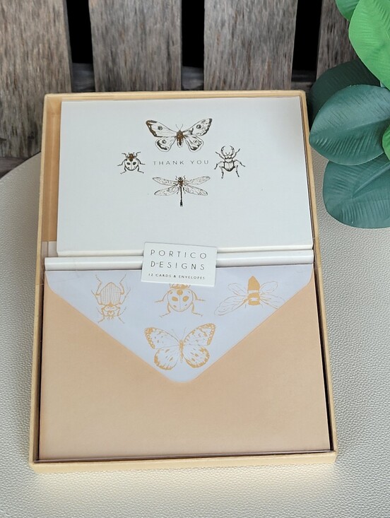 portico designs Other - Gold Foil Insects - Portico Designs Thank You Card Set